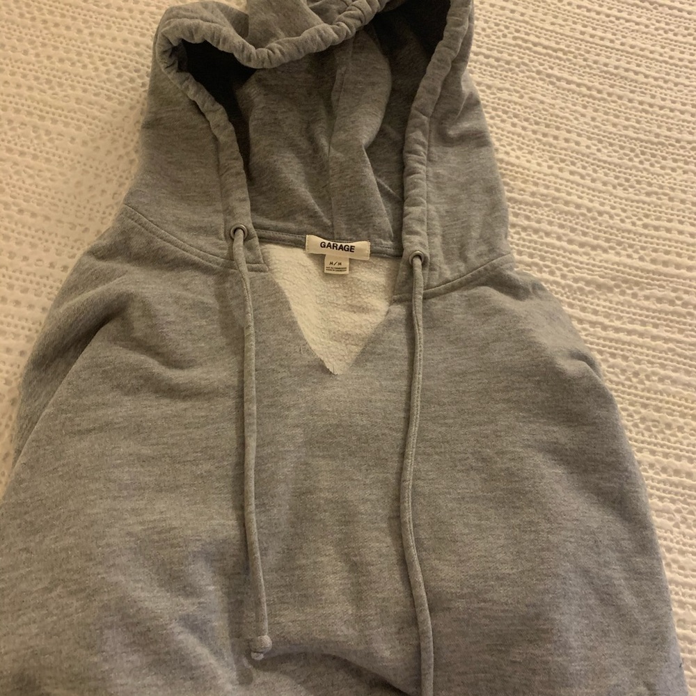 Gray v neck hoodie